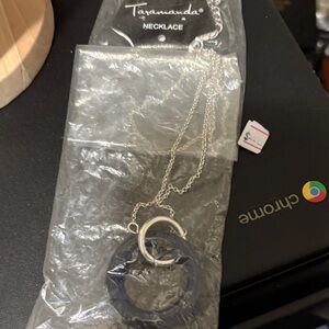 Tayananda Silver Necklace with Blue Pendant